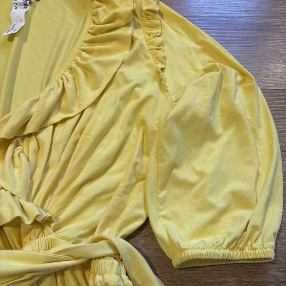 Lauren Ralph Lauren Yellow Ruffle Wrap Blouse - Picture 6 of 13